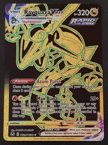 Pokemon Sword and Shield Silver Tempest Trainer Gallery Rayquaza Vmax #TG29/TG30 Secret Rare Holo Trading Card