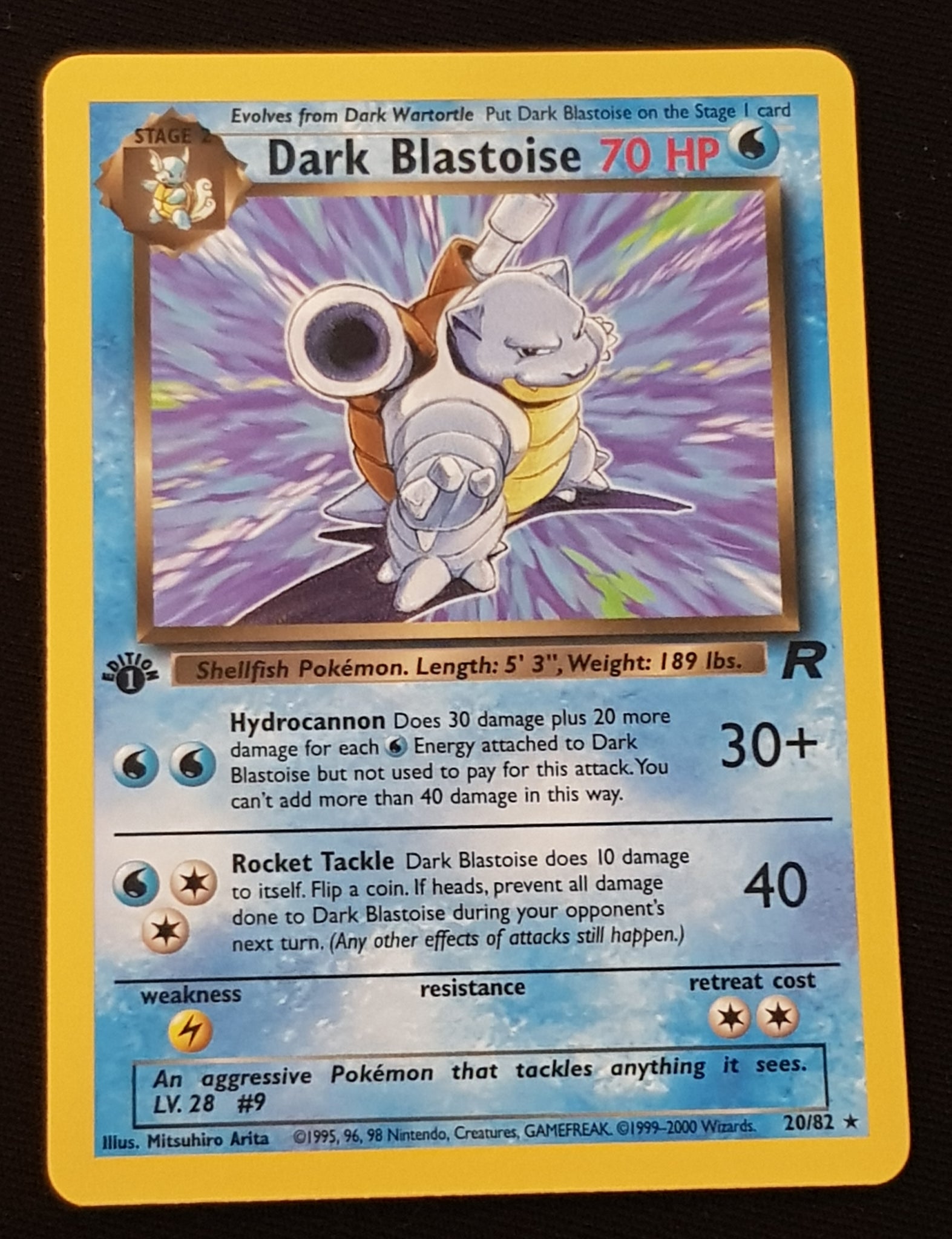 Pokemon Team Rocket Dark Blastoise (1st edition) #20/82 Trading Card Pokemon Team Rocket Dark Blastoise (1st edition) #20/82 Trading Card