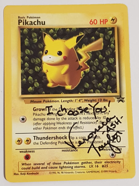 Pokemon Pikachu #1 Black Star Promo Trading Card (Signed by Veronica Taylor)