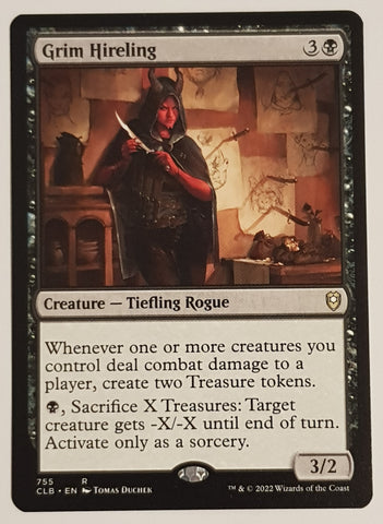 Magic the Gathering Commander Legends Battle for Baldur's Gate Extras Grim Hireling #755 Rare Trading Card