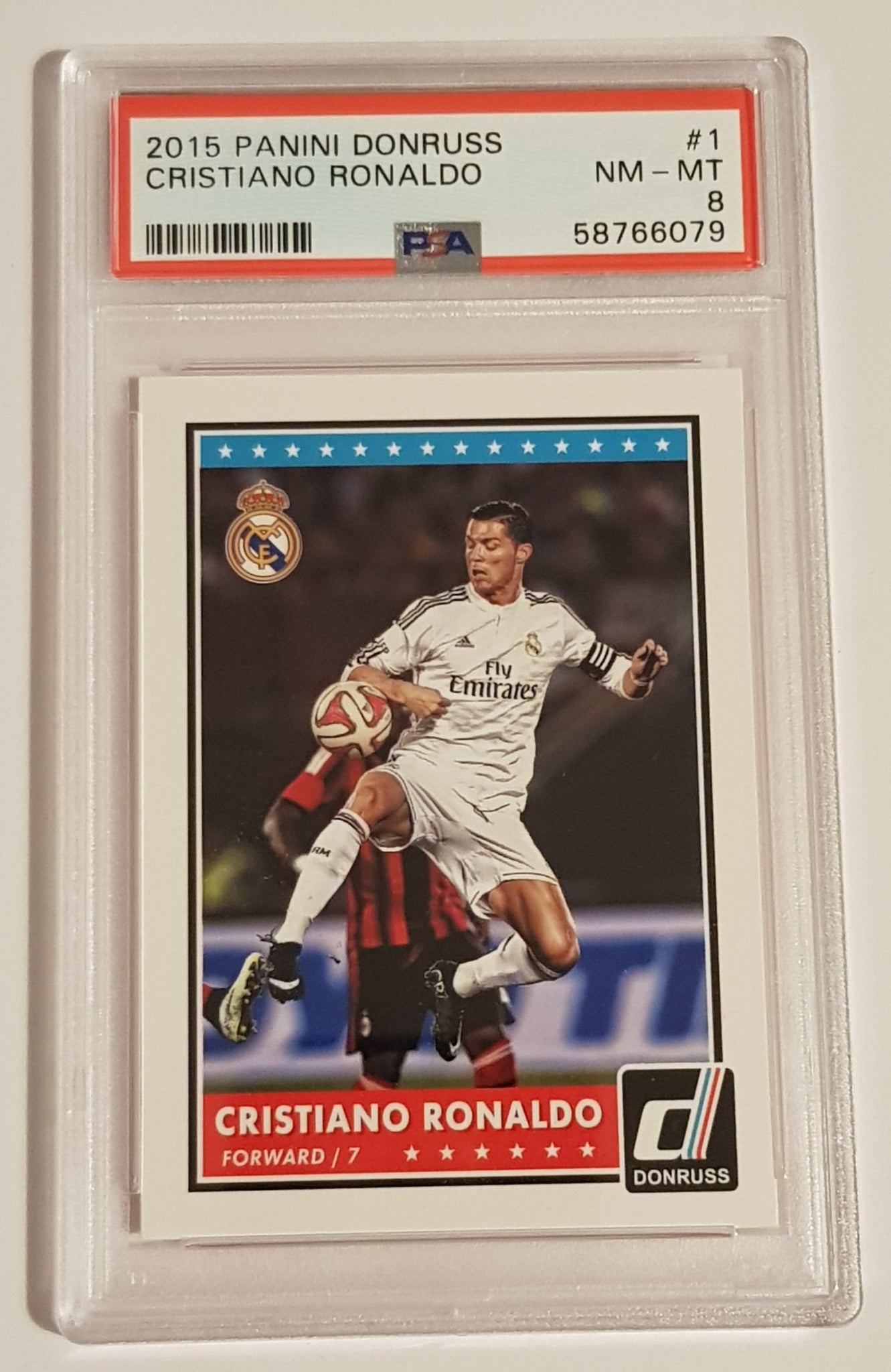 2015 Panini Donruss Soccer Cristiano Ronaldo #1 PSA 8 Trading Card