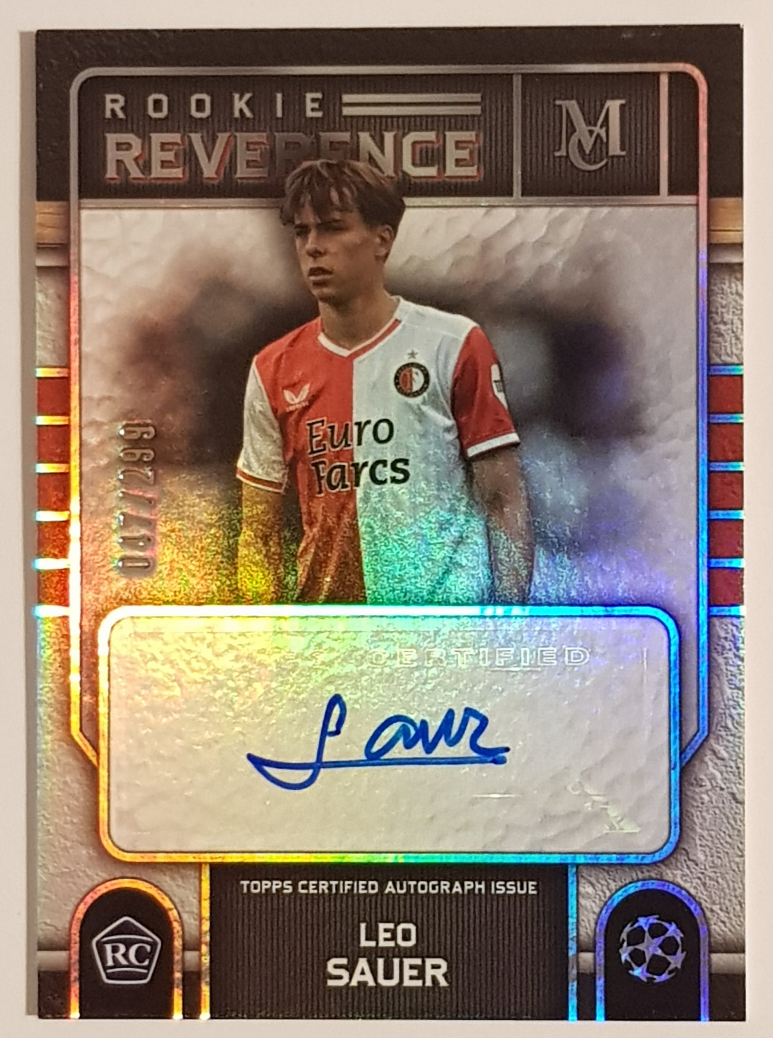 2023-24 Topps Museum Collection UEFA Champions League Rookie Reverence Leo Sauer #RRA-LS /299 Autograph Rookie Card