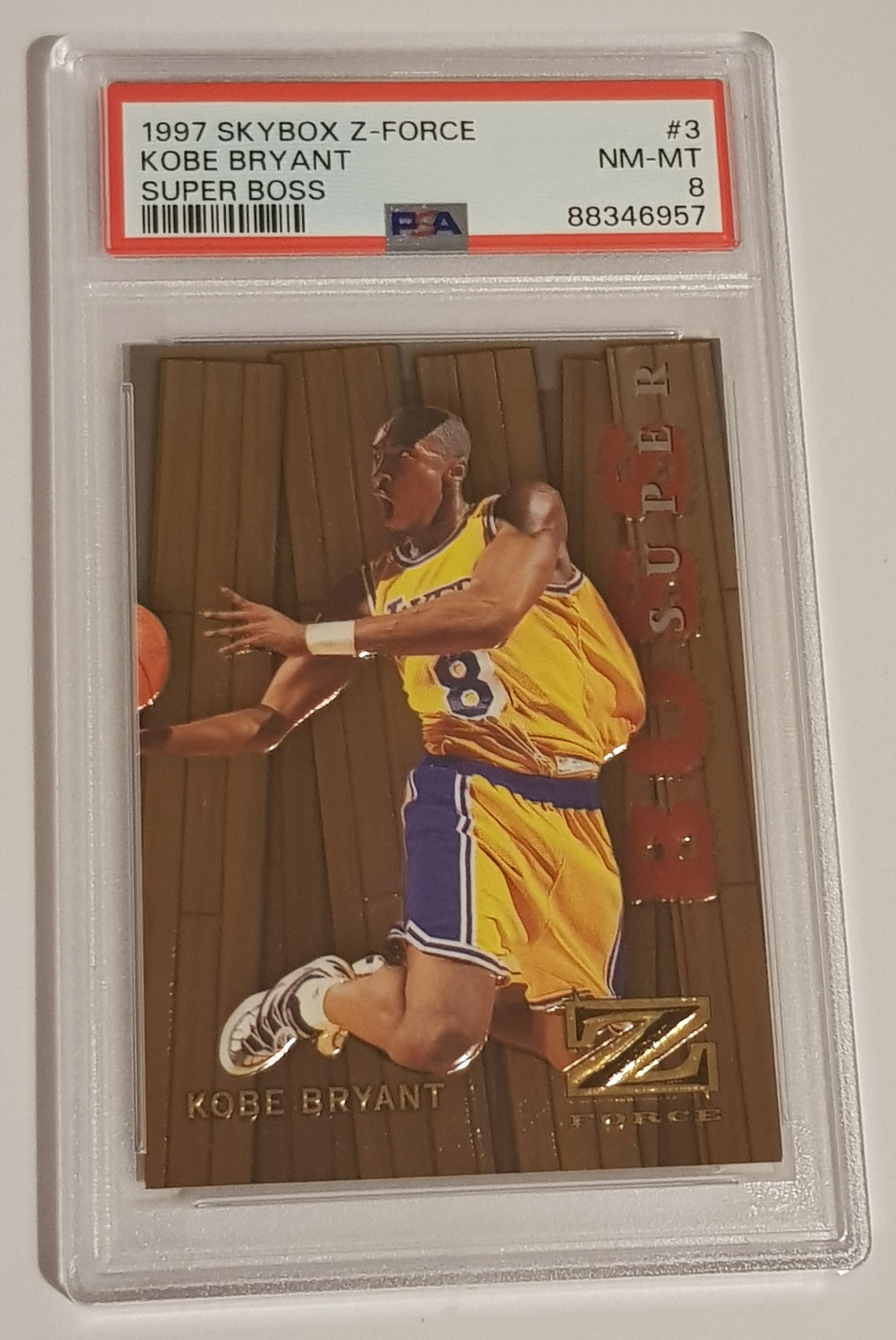 1997-98 Skybox Z-Force Kobe Bryant Super Boss #3/SB PSA 8 Trading Card