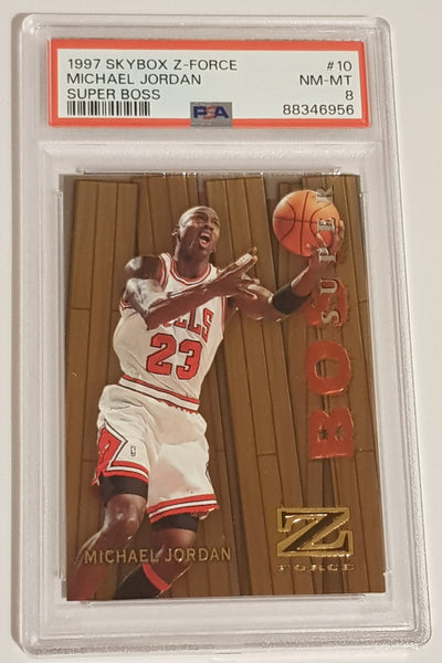 1997-98 Skybox Z-Force Michael Jordan Super Boss #10/SB PSA 8 Trading Card