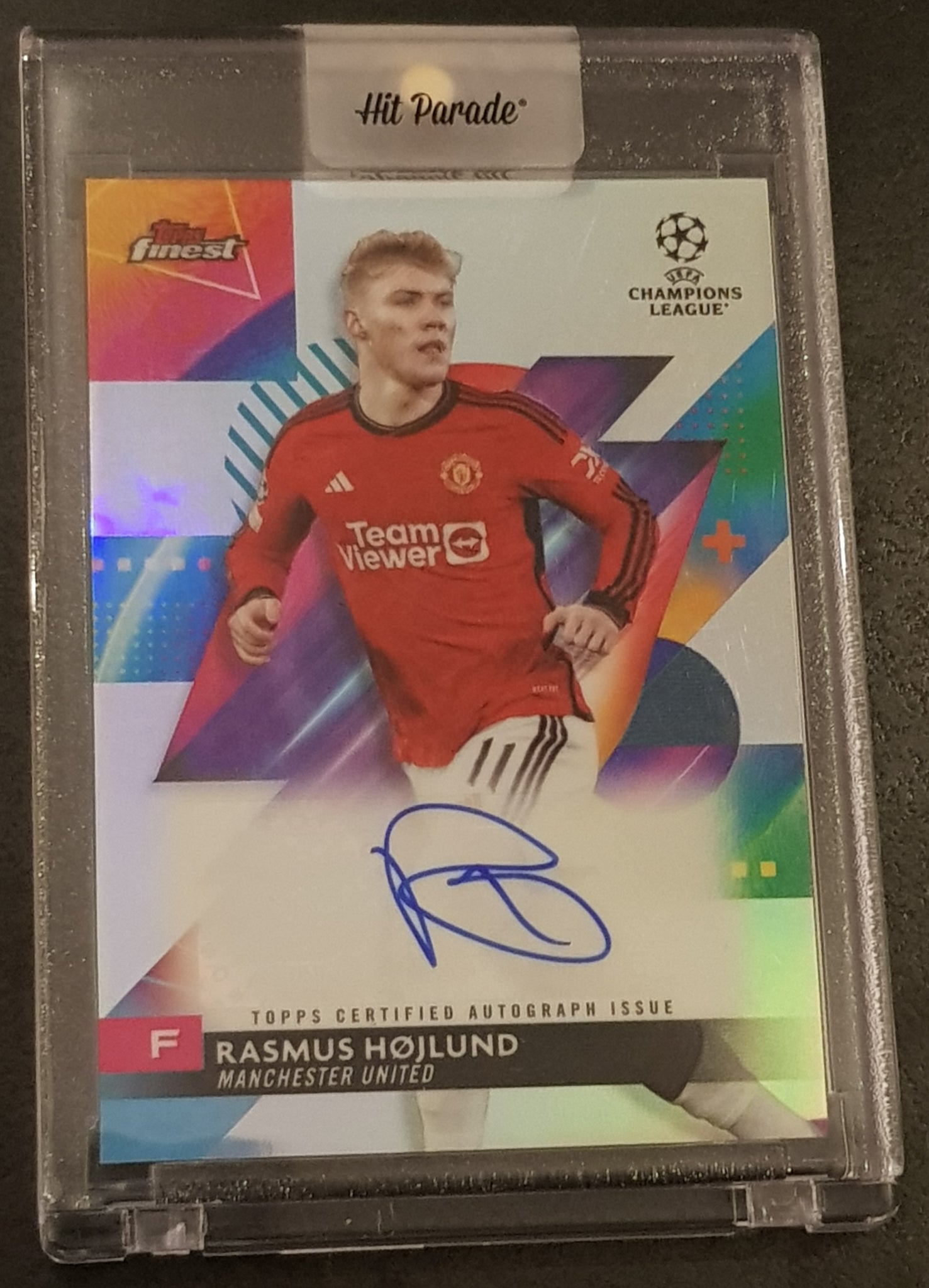 2023-24 Topps Finest UEFA Champions League Rasmus Højlund #A-RH Autograph Trading Card