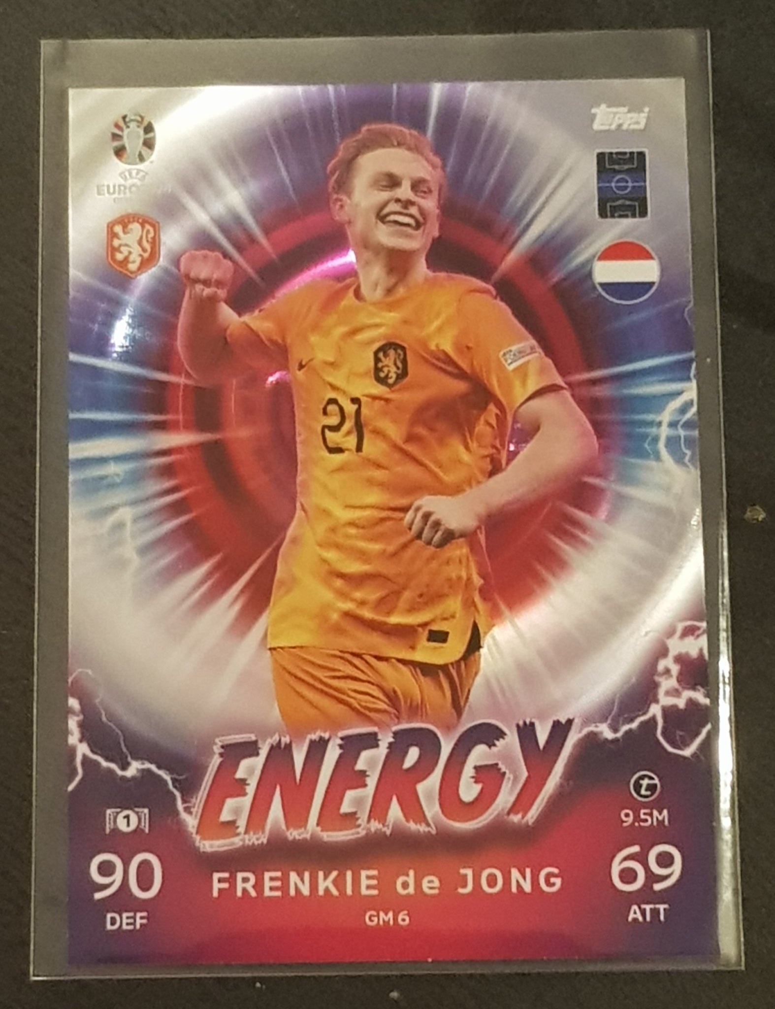 Topps Match Attax UEFA Euro 2024 Frenkie de Jong Energy #GM6 Trading Card