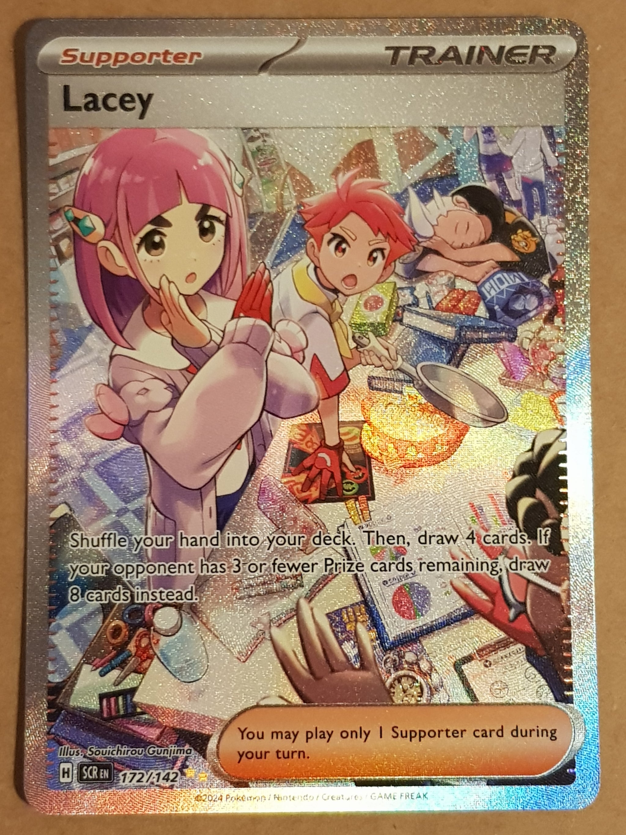 Pokemon Scarlet and Violet Stellar Crown Lacey #172/142 Special Illustration Rare Holo Trading Card Pokemon Scarlet and Violet Stellar Crown Lacey #172/142 Special Illustration Rare Holo Trading Card