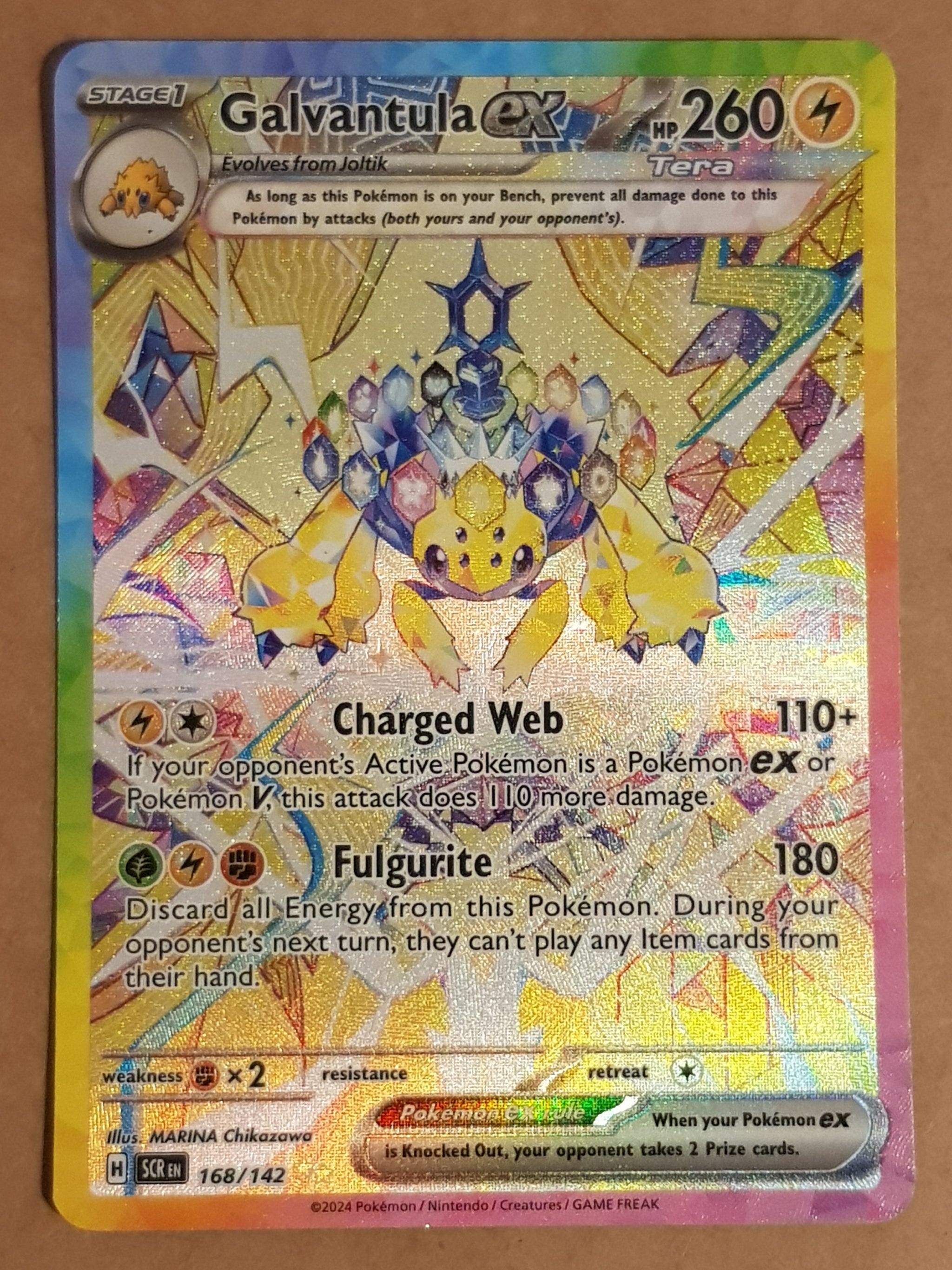 Pokemon Scarlet and Violet Stellar Crown Galvantula Ex #168/142 Specia –  Rotterdam Comics