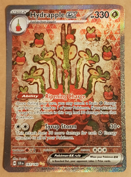 Pokemon Scarlet and Violet Stellar Crown Hydrapple Ex #167/142 Special Illustration Rare Holo Trading Card