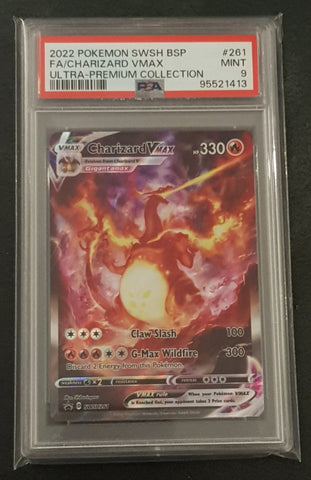 Pokemon Sword and Shield Charizard Vmax #261 PSA 9 Black Star Promo Holo Trading Card