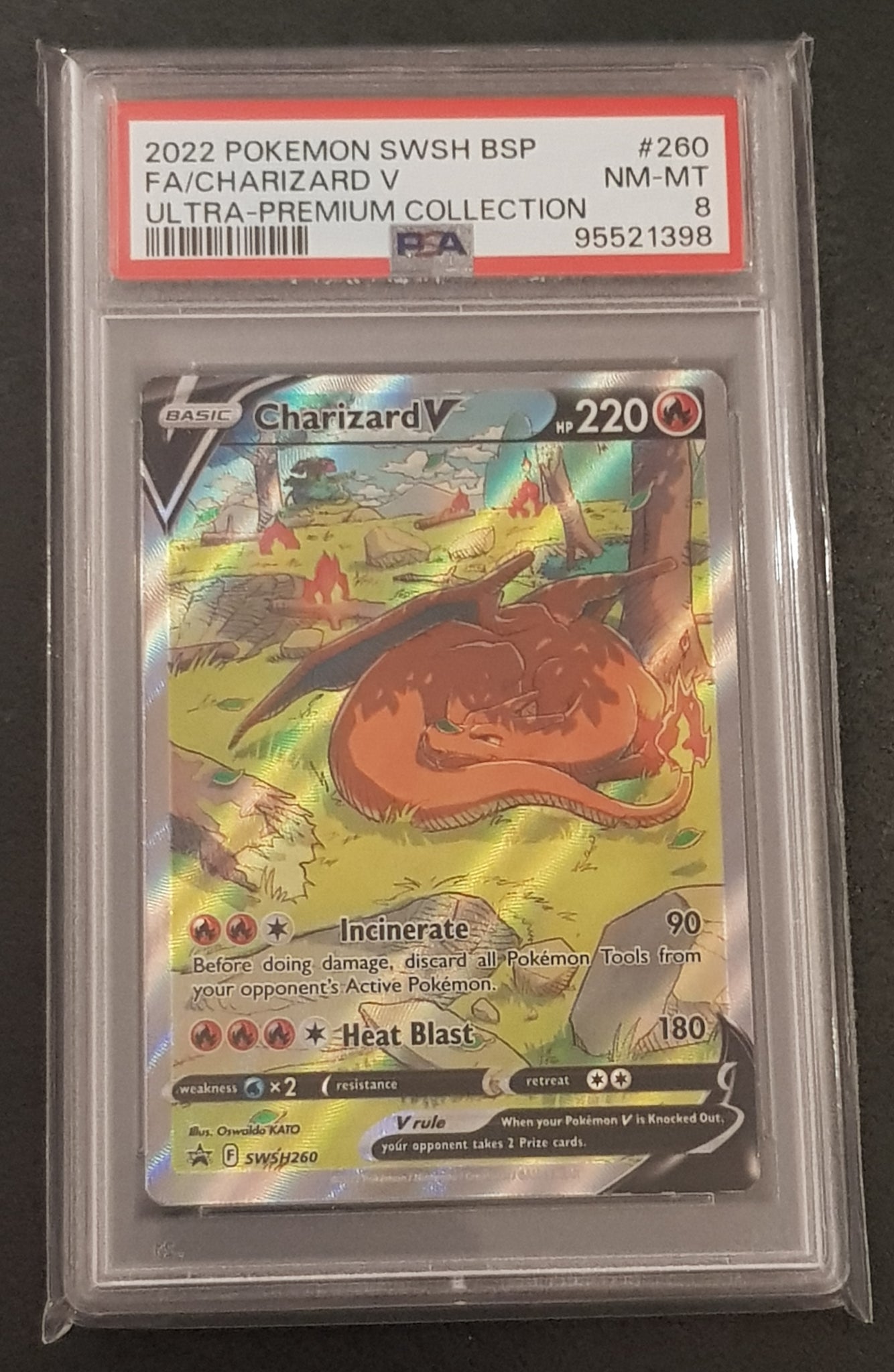 Pokemon Sword and Shield Charizard V #260 PSA 9 Black Star Promo Holo Trading Card