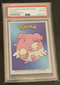 2001 Dunkin Boomer Pokemon Blissey #242 PSA 8 Holo Trading Card Sticker