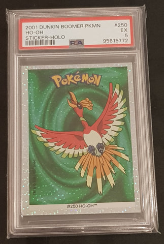 2001 Dunkin Boomer Pokemon Ho-oh #250 PSA 5 Foil Trading Card Sticker