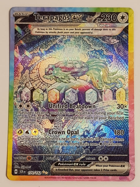 Pokemon Scarlet and Violet Stellar Crown Terapagos Ex #170/142 Special Illustration Rare Holo Trading Card