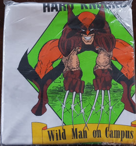 1990 Wolverine School of Hard Knocks - Wild Man on Campus Comic Images T-shirt XL White (Vtg)