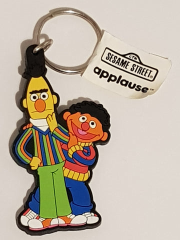 1996 Sesame Street Bert and Ernie Vintage Applause Vinyl Keychain