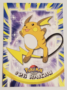 1999 Topps Pokemon TV Animation Series 1 Raichu #25 Base Trading Card (Blue Logo)