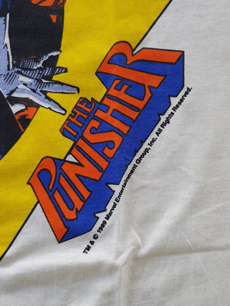 1989 Punisher Comic Images T-shirt L White (Vtg)