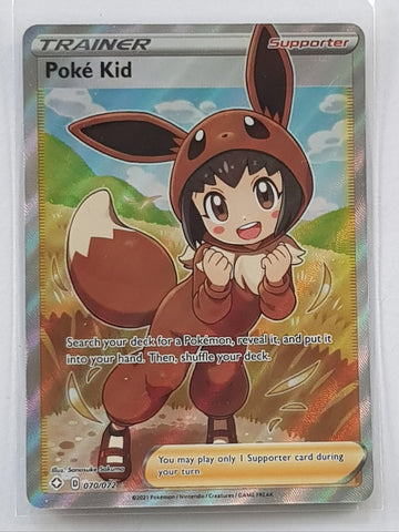 Pokemon Sword and Shield Shining Fates Poke Kid #070/072 Ultra Rare Holo Trading Card