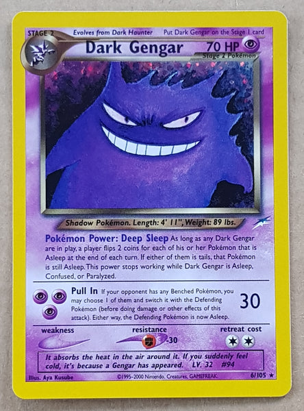 Pokemon Neo Destiny Dark Gengar #6/105 Holo Rare Trading Card