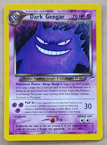 Pokemon Neo Destiny Dark Gengar #6/105 Holo Rare Trading Card