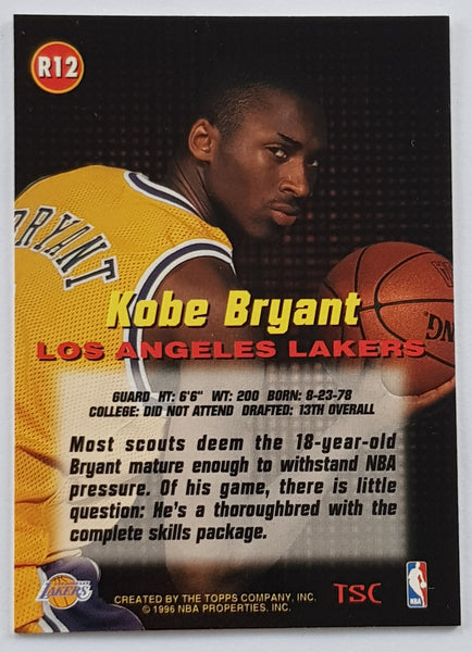 1996-97 Topps Stadium Club Basketball Rookies Kobe Bryant #R12 Rookie Card