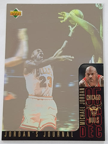 1996-97 Upper Deck Basketball Collectors Choice International Jordan's Journal #J2 Hologram Trading Card (French)