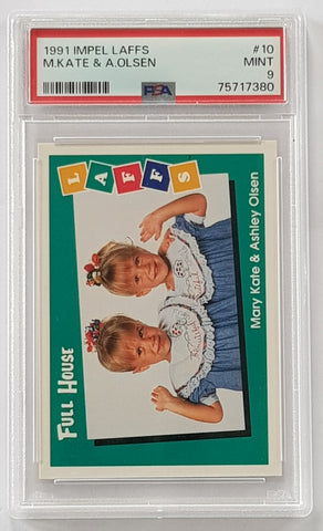 1991 Impel Laffs Full House Mary Kate and Ashley Olsen #10 PSA 9 Trading Card