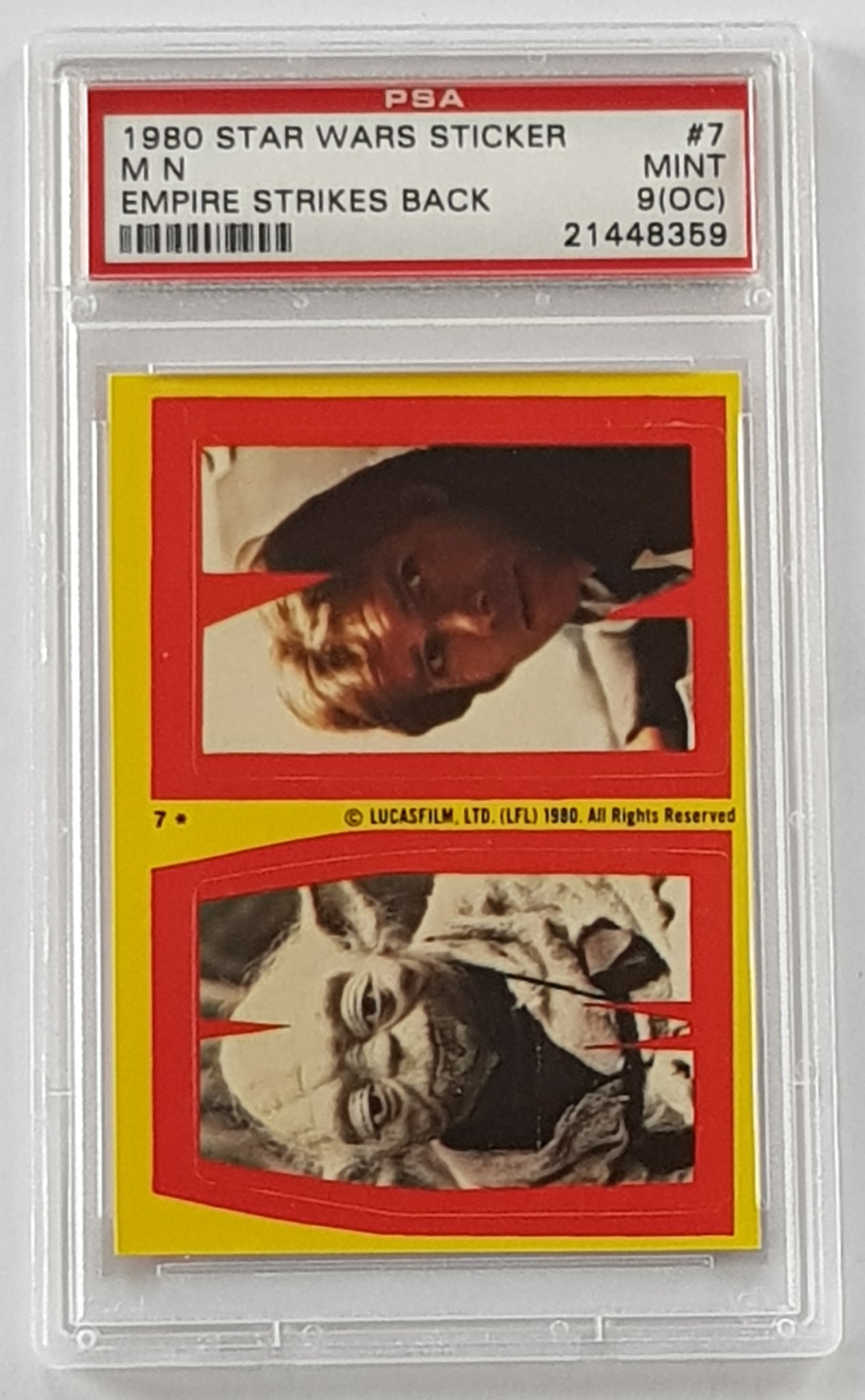 1980 Topps Star Wars Empire Strikes Back MN #7 PSA 9 Sticker Card (O-Pee-Chee)