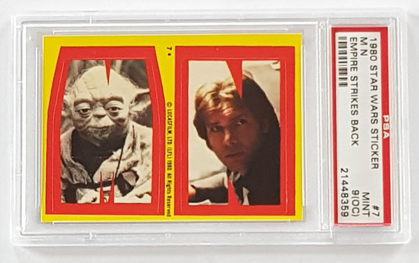 1980 Topps Star Wars Empire Strikes Back MN #7 PSA 9 Sticker Card (O-Pee-Chee)