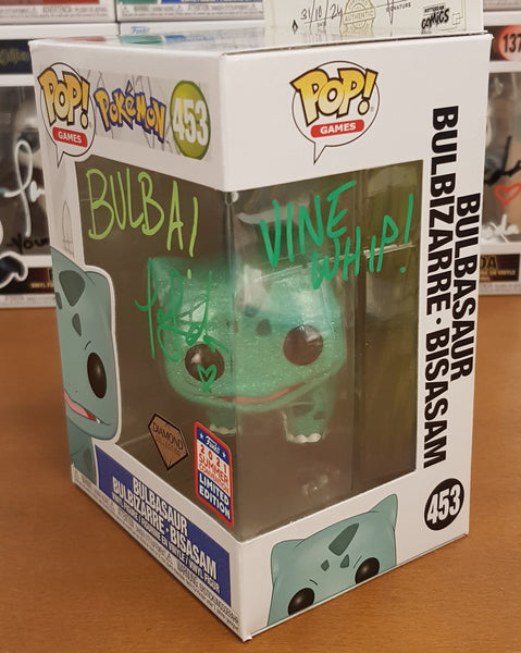 Funko Pop! Pokemon Bulbasaur #453 Diamond Collection 2021 Convention Exclusive Vinyl Figure (Signed by Tara Sands)