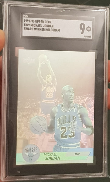 1992-93 Upper Deck Basketball Michael Jordan Award Winner #AW9 SGC 9 Hologram Trading Card