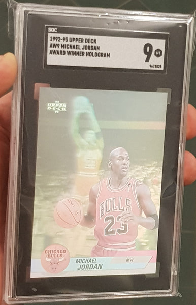 1992-93 Upper Deck Basketball Michael Jordan Award Winner #AW9 SGC 9 Hologram Trading Card