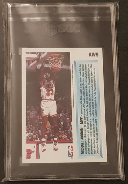 1992-93 Upper Deck Basketball Michael Jordan Award Winner #AW9 SGC 9 Hologram Trading Card