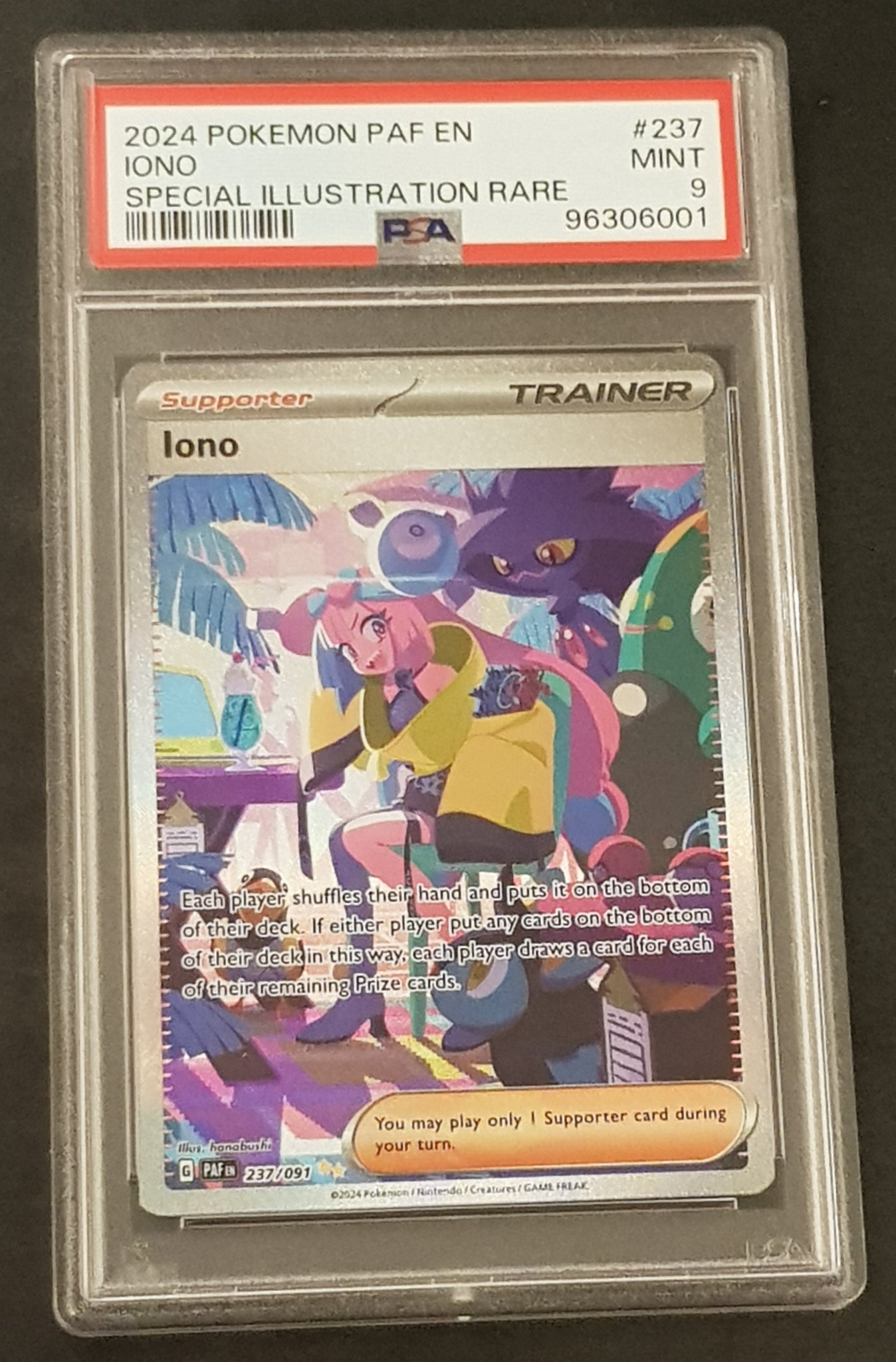 Pokemon Scarlet and Violet Paldean Fates Iono #237/091 PSA 9 Special I Rotterdam Comics Pokemon Scarlet and Violet Paldean Fates Iono #237/091 PSA 9 Special I Rotterdam Comics