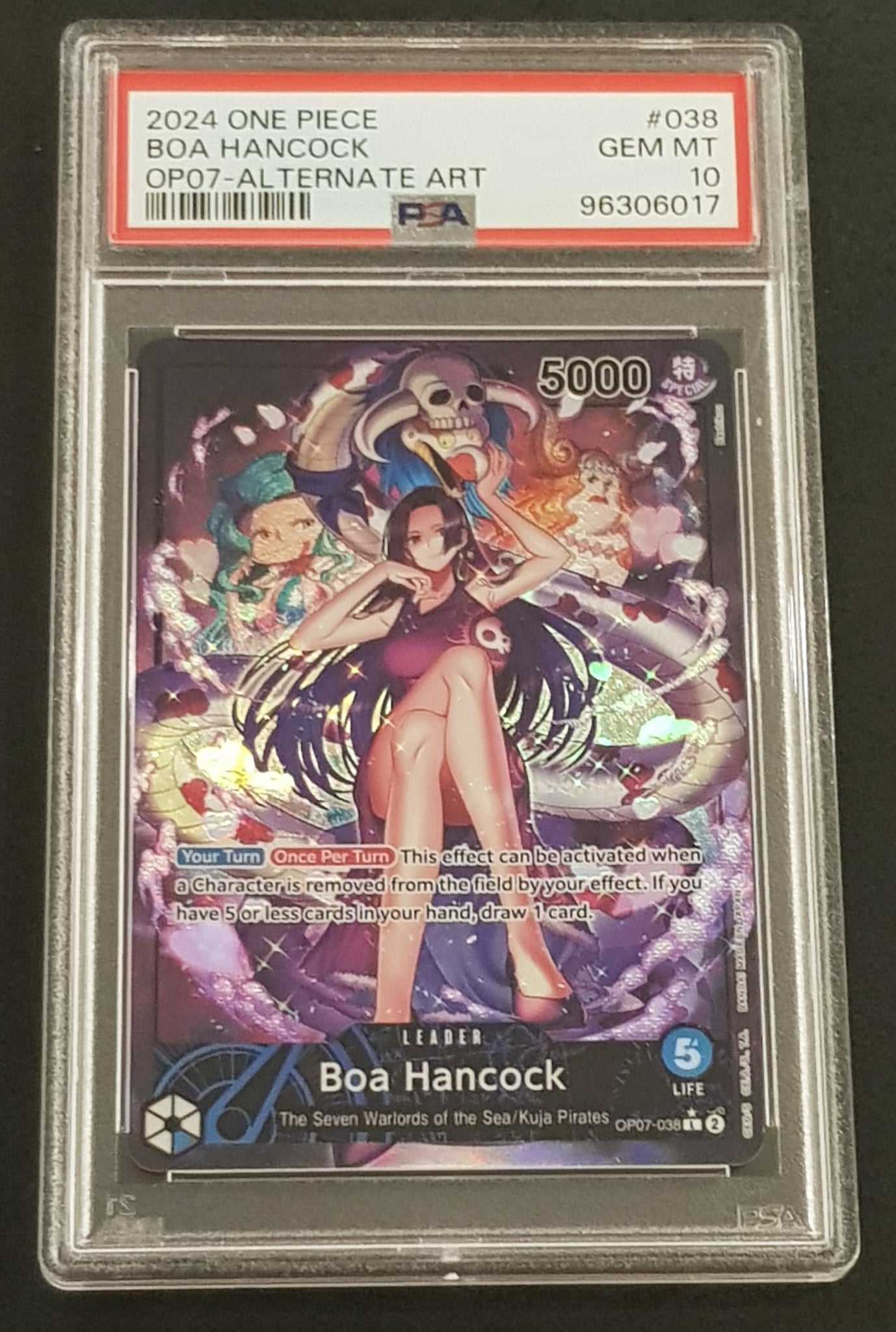 One Piece Card Game OP-07 500 Years in the Future #OP07-038 Boa Hancock PSA 10 Alternate Art Foil Trading Card