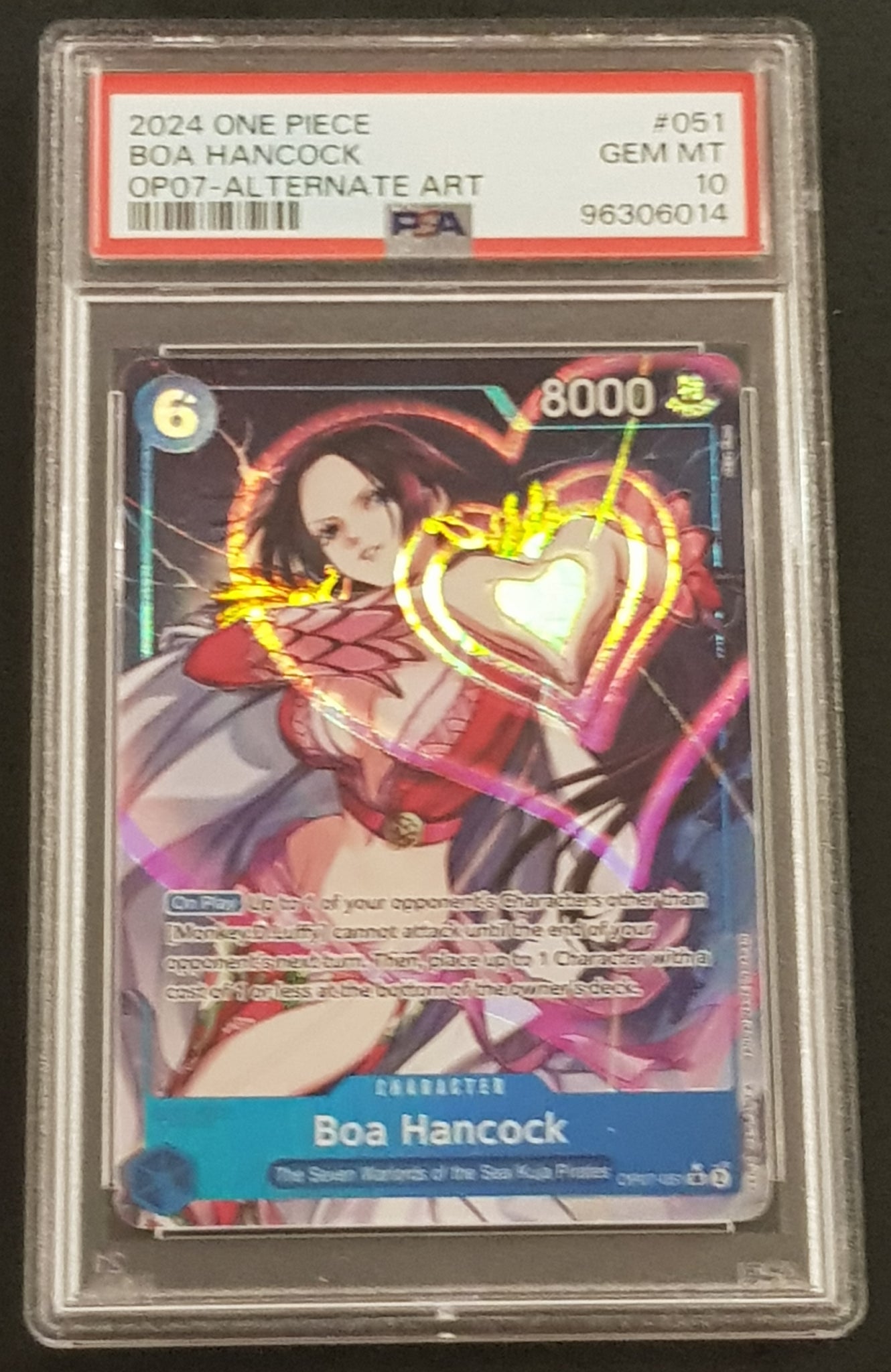 One Piece Card Game OP-07 500 Years in the Future #OP07-051 Boa Hancock PSA 10 SR Alternate Art Foil Trading Card