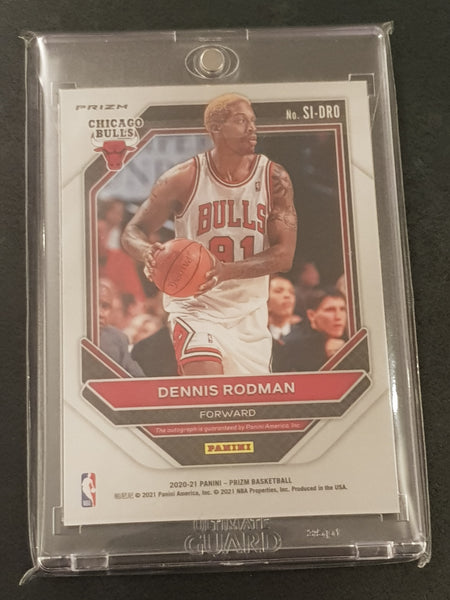 2020-21 Panini Prizm Basketball Signatures Dennis Rodman #SI-DRO Silver Prizm Autograph Card