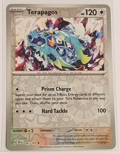 Pokemon Scarlet and Violet Surging Sparks Terapagos #161/191 Rare Reverse Holo Trading Card