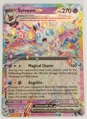 Pokemon Scarlet and Violet Surging Sparks Sylveon Ex #086/191 Double Rare Holo Trading Card