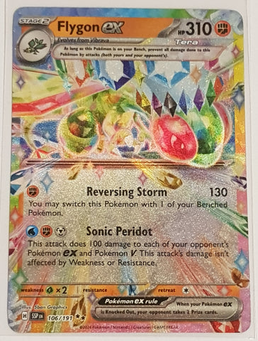 Pokemon Scarlet and Violet Surging Sparks Flygon Ex #106/191 Double Rare Holo Trading Card