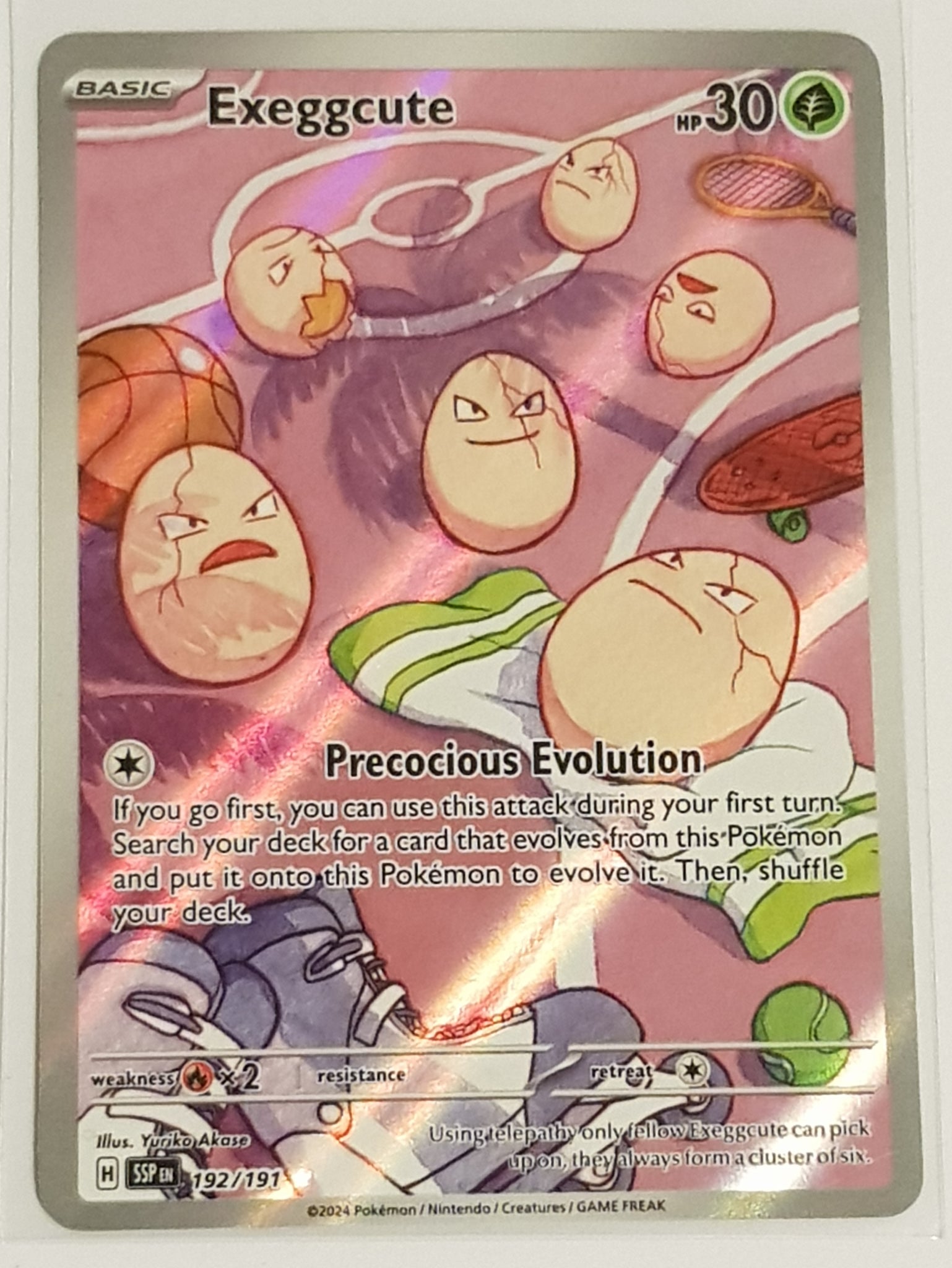 Pokemon Scarlet and Violet Surging Sparks Exeggcute #192/191 Illustration Rare Holo Trading Card