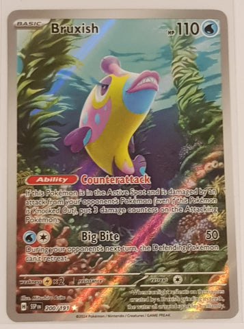 Pokemon Scarlet and Violet Surging Sparks Bruxish #200/191 Illustration Rare Holo Trading Card