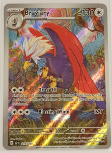 Pokemon Scarlet and Violet Surging Sparks Braviary #214/191 Illustration Rare Holo Trading Card