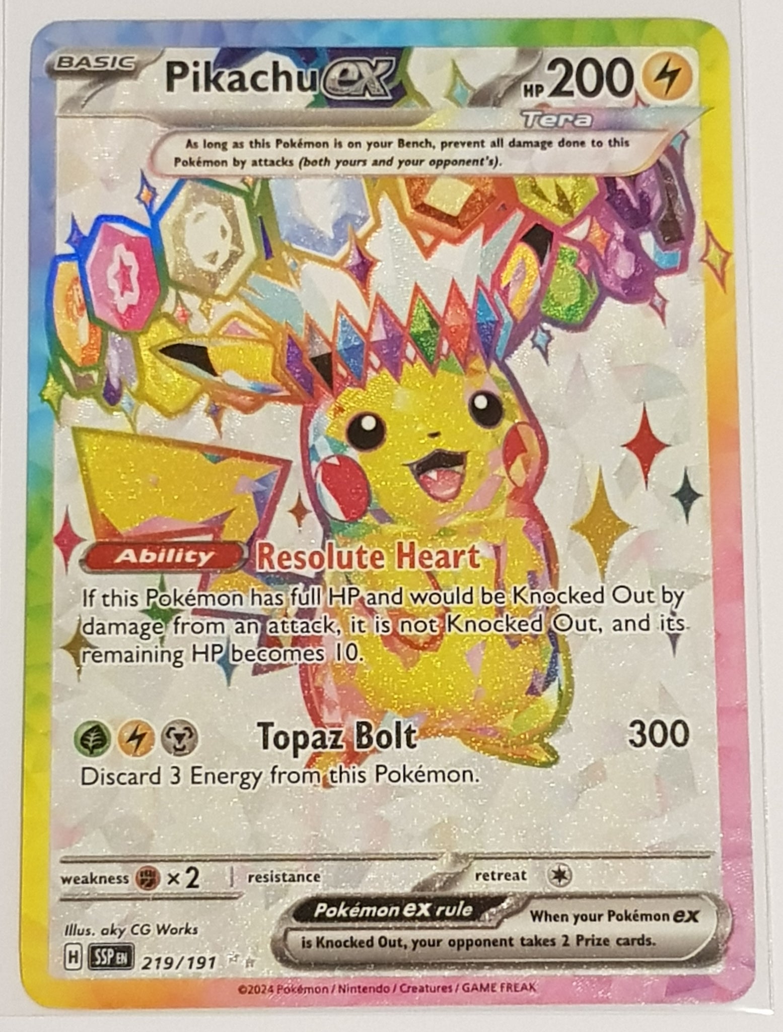 scarlet and violet surging sparks rare cards Pokemon Scarlet and Violet Surging Sparks Pikachu Ex #219/191 Ultra Rare Holo Trading Card