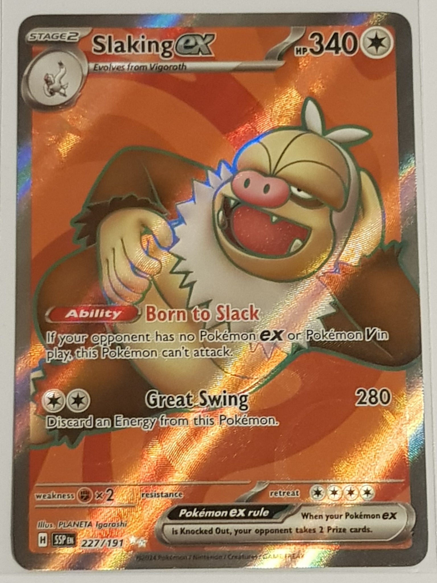 Pokemon Scarlet and Violet Surging Sparks Slaking Ex #227/191 Ultra Ra Rotterdam Comics Pokemon Scarlet and Violet Surging Sparks Slaking Ex #227/191 Ultra Ra Rotterdam Comics