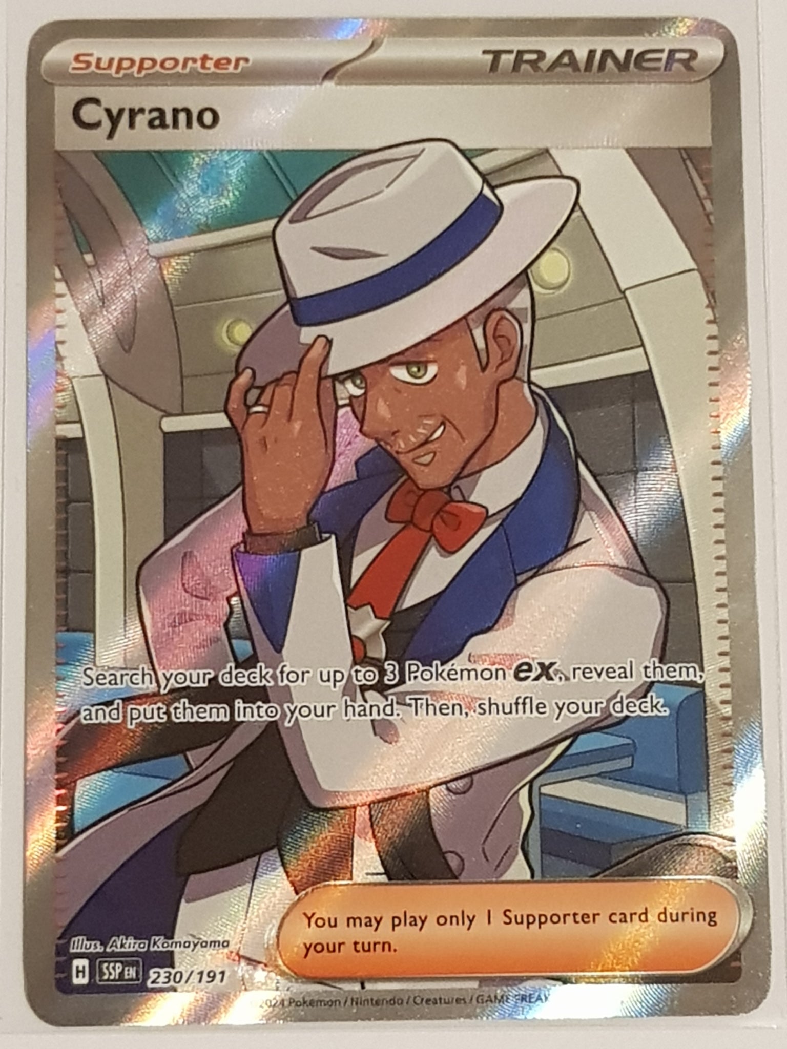 Pokemon Scarlet and Violet Surging Sparks Cyrano #230/191 Ultra Rare Holo Trading Card Pokemon Scarlet and Violet Surging Sparks Cyrano #230/191 Ultra Rare Holo Trading Card