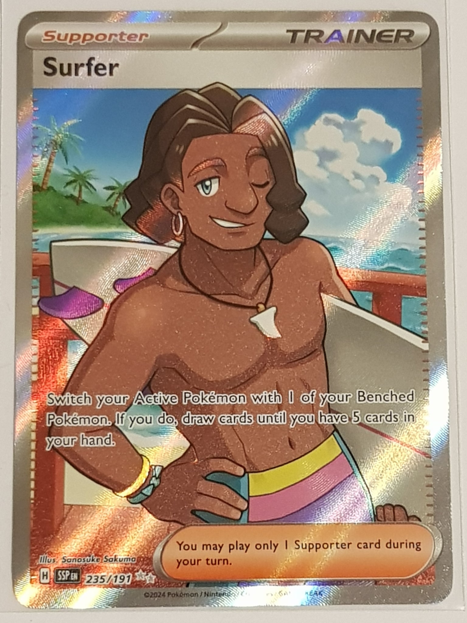 Pokemon Scarlet and Violet Surging Sparks Surfer #235/191 Ultra Rare Holo Trading Card