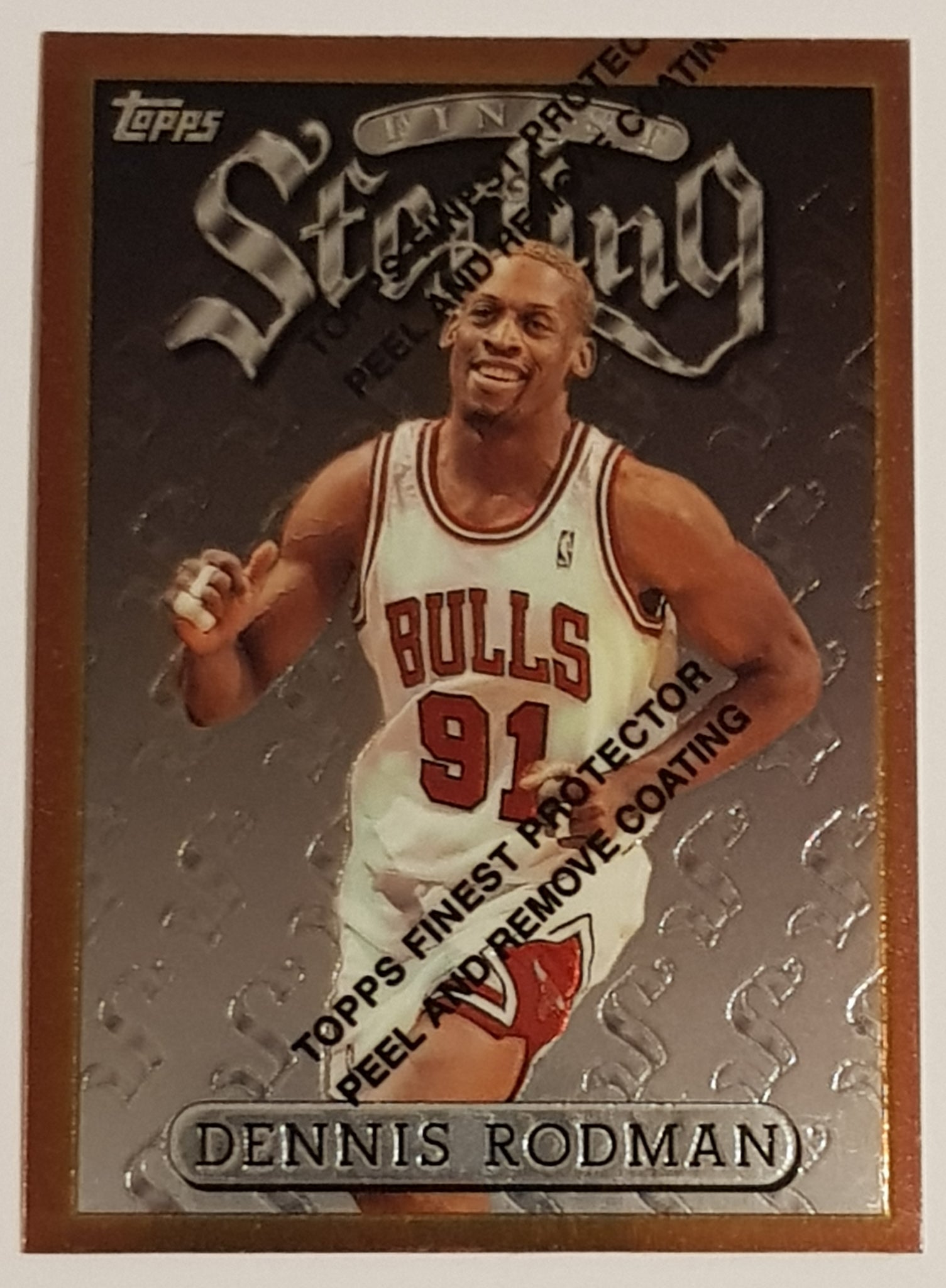 1996-97 Topps Finest Sterling Dennis Rodman #5 Trading Card