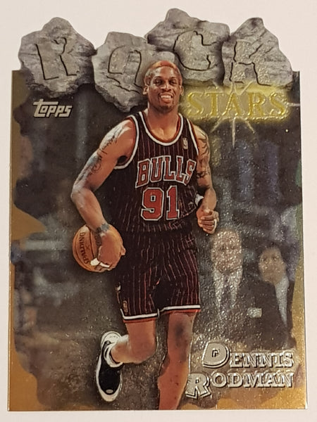 1997-98 Topps Rock Stars Dennis Rodman #RS5 Die-Cut Insert Card